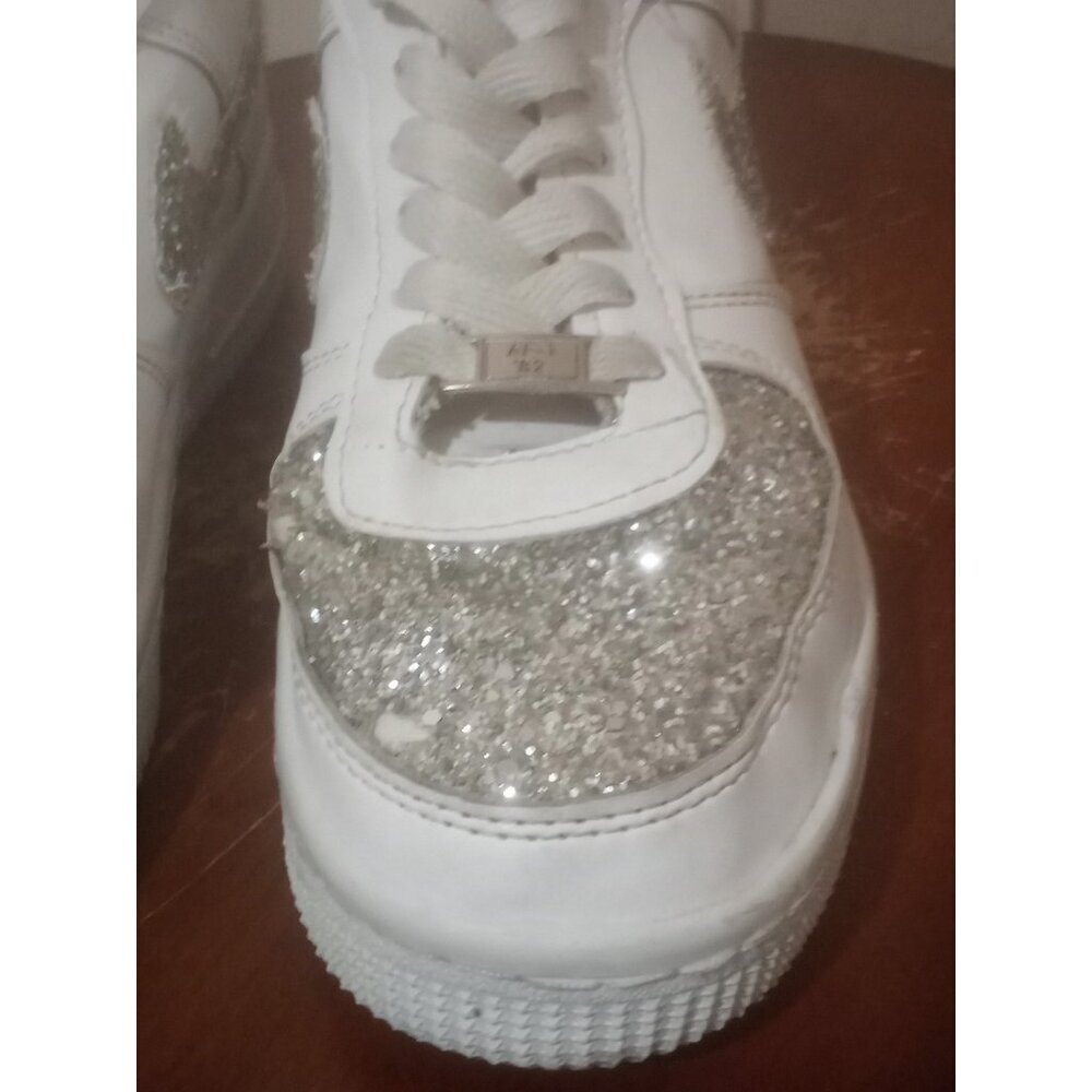 Bling Nike Air Force 1 '07 Shoes with Swarovski Crystal Bedazzled - White Sz 7 - Picture 10 of 13